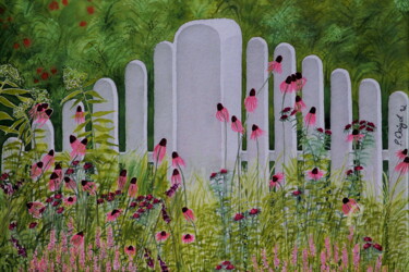 Peinture intitulée "Landgarten" par Sabine Weigel, Œuvre d'art originale, Aquarelle