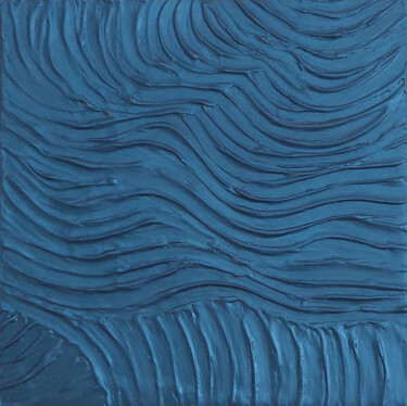 Scultura intitolato "Structure bleue" da Sabine.Zao, Opera d'arte originale, Acrilico Montato su Telaio per barella in legno