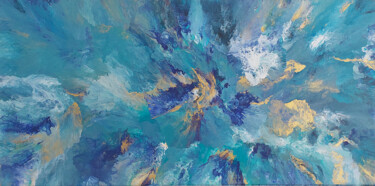 Painting titled "Ocean" by Sabine.Zao, Original Artwork, Acrylic Mounted on Wood Stretcher frame