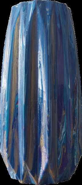 Design intitolato "Vase Bleu 01" da Sabine.Zao, Opera d'arte originale, Tavola arte