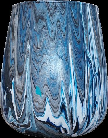 Σκίτσο με τίτλο "Vase Bleu 03" από Sabine.Zao, Αυθεντικά έργα τέχνης, Αξεσουάρ