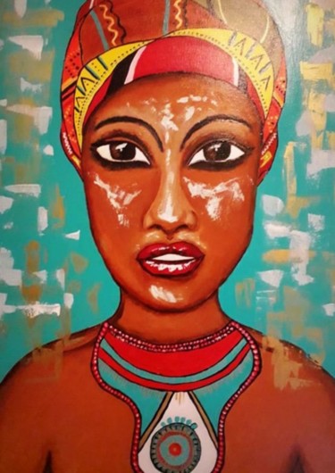 Pintura intitulada "ethnique" por Sabine M, Obras de arte originais, Acrílico