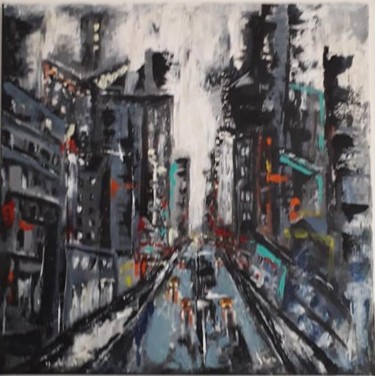 Painting titled "ville lumiere" by Sabine M, Original Artwork, Acrylic