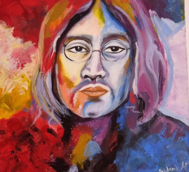 Painting titled "John lennon artiste…" by Sabine M, Original Artwork, Acrylic