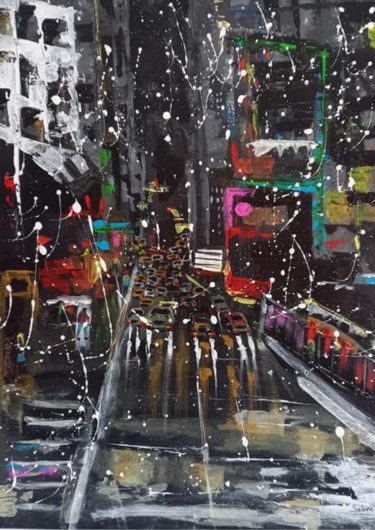 Painting titled "Sin city" by Sabine M, Original Artwork, Acrylic