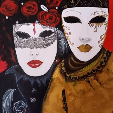 Painting titled "Masquerade" by Sabine M, Original Artwork, Acrylic