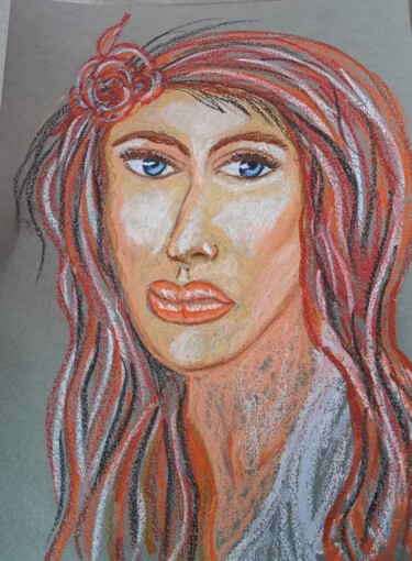 Painting titled "Madeleine" by Sabine M, Original Artwork, Pastel