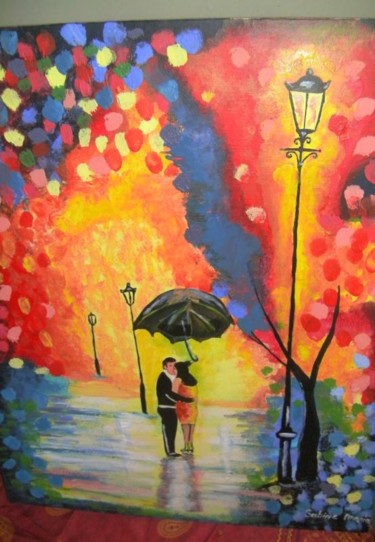 Painting titled "les amants" by Sabine M, Original Artwork, Acrylic