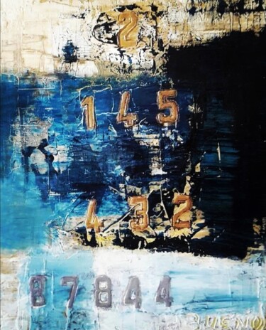 Pintura intitulada "Ocean" por Sabrina Bueno, Obras de arte originais, Acrílico Montado em Armação em madeira