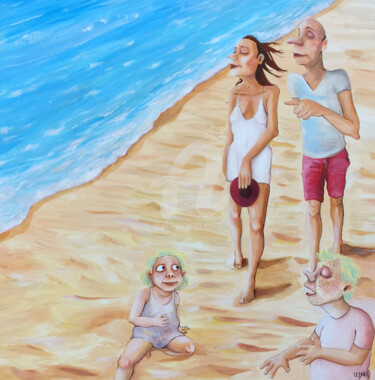 Painting titled "La dernière plage" by Sabrina Elarbi, Original Artwork, Acrylic