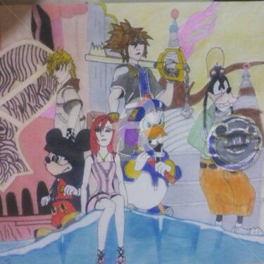 Disegno intitolato "Kingdom Hearts" da Sabrina Ferreira, Opera d'arte originale, Pennarello