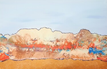 Malarstwo zatytułowany „Desert” autorstwa Sabrina Galijas-Reginali, Oryginalna praca, Akryl Zamontowany na Drewniana rama no…