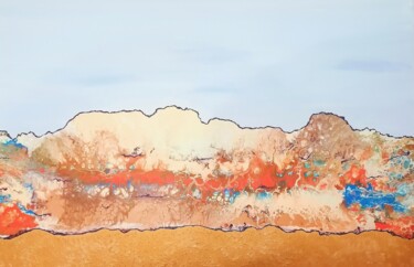 Painting titled "Desert" by Sabrina Galijas-Reginali, Original Artwork, Acrylic Mounted on Wood Stretcher frame