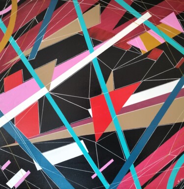 Peinture intitulée "Geomix" par Sabrina Hoarau, Œuvre d'art originale, Acrylique Monté sur Châssis en bois