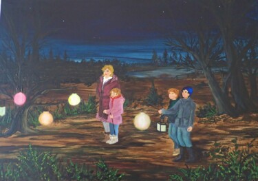 Peinture intitulée "L'albero delle lant…" par Sabrina Mundt, Œuvre d'art originale, Acrylique Monté sur Châssis en bois