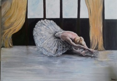 Painting titled "Danseuse" by Sabrina Rabin, Original Artwork, Acrylic Mounted on Wood Stretcher frame