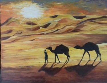 Peinture intitulée "Sahara" par Sabrina Rabin, Œuvre d'art originale, Acrylique