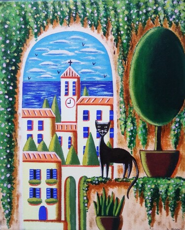 Pintura titulada "Été méditerranéen" por Sabrina Riggio, Obra de arte original, Acrílico Montado en Bastidor de camilla de m…