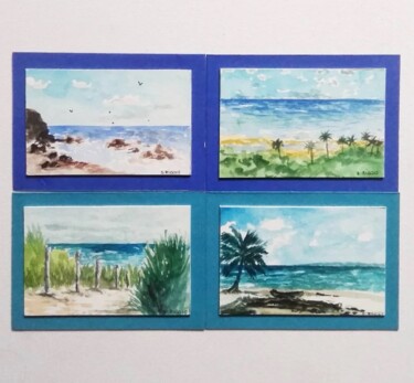 Peinture intitulée "Cartes d'art de pla…" par Sabrina Riggio, Œuvre d'art originale, Aquarelle