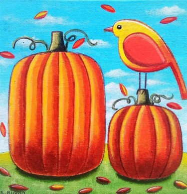 Peinture intitulée "La saison des citro…" par Sabrina Riggio, Œuvre d'art originale, Acrylique Monté sur Carton
