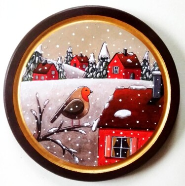 Peinture intitulée "Un doux hiver" par Sabrina Riggio, Œuvre d'art originale, Acrylique