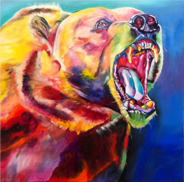 Malerei mit dem Titel "Ruf der Wildnis" von Sabrina Seck, Original-Kunstwerk, Acryl