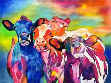Painting titled "cowgirls" by Sabrina Seck, Original Artwork, Acrylic