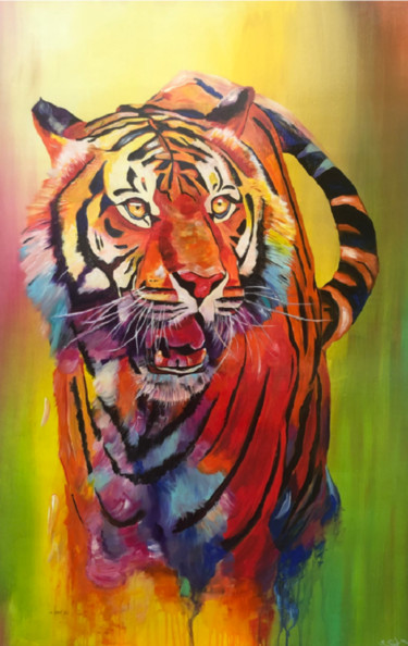 Painting titled "born to be wild" by Sabrina Seck, Original Artwork, Acrylic