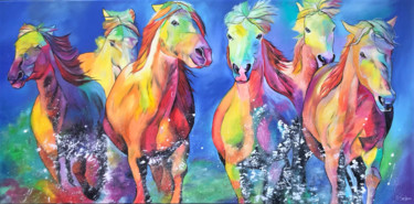 Painting titled "wild and free" by Sabrina Seck, Original Artwork, Acrylic