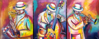 Painting titled "Jazz Triologie" by Sabrina Seck, Original Artwork, Acrylic