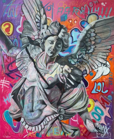Painting titled "divine angel" by Sabrina Seck, Original Artwork, Acrylic