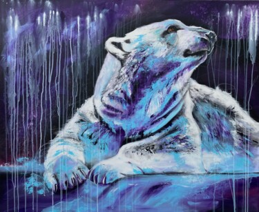 Картина под названием "no ice - no icebear" - Sabrina Seck, Подлинное произведение искусства, Акрил