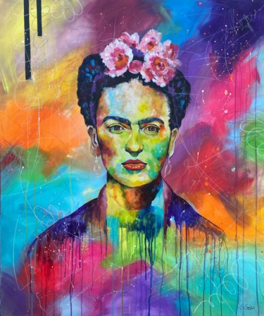 Frida Kahlo Malerei mit dem Titel "Frida Kahlo" von Sabrina Seck, Original-Kunstwerk, Acryl
