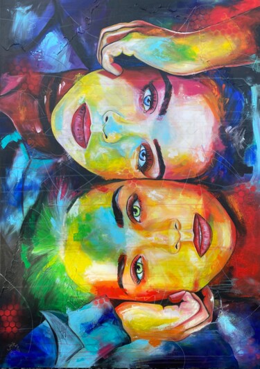 friends Peinture intitulée "friends" par Sabrina Seck, Œuvre d'art originale, Acrylique