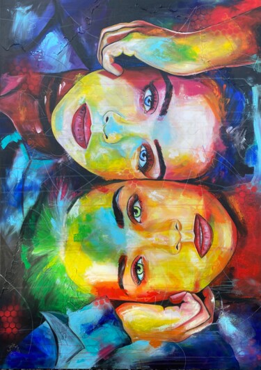 Pintura intitulada "friends" por Sabrina Seck, Obras de arte originais, Acrílico