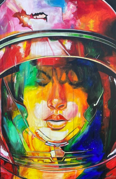 Painting titled "astronaut" by Sabrina Seck, Original Artwork, Acrylic