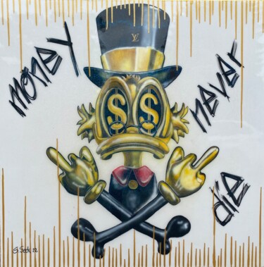Malerei mit dem Titel "money never die" von Sabrina Seck, Original-Kunstwerk, Acryl