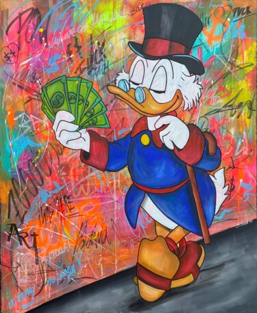 Malerei mit dem Titel "dollar fan" von Sabrina Seck, Original-Kunstwerk, Acryl