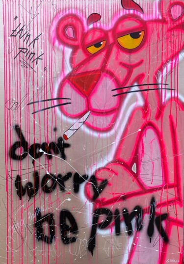 Painting titled "don't worry - be pi…" by Sabrina Seck, Original Artwork, Acrylic