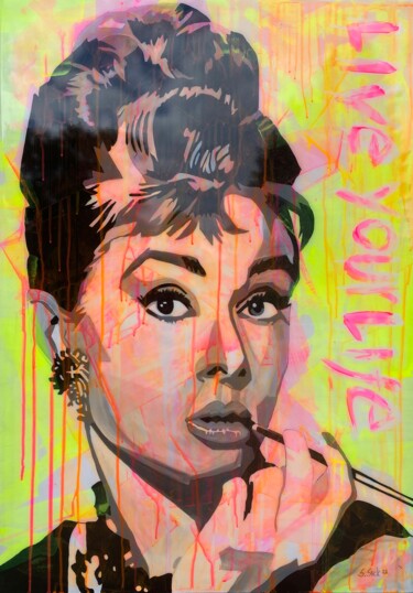 Malerei mit dem Titel "Audrey" von Sabrina Seck, Original-Kunstwerk, Acryl