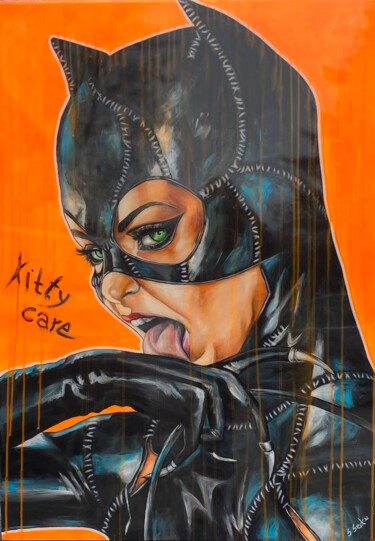 「kitty care」というタイトルの絵画 Sabrina Seckによって, オリジナルのアートワーク, アクリル
