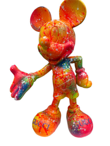 Scultura intitolato "Mickey Gucci" da Sabrina Seck, Opera d'arte originale, Acrilico