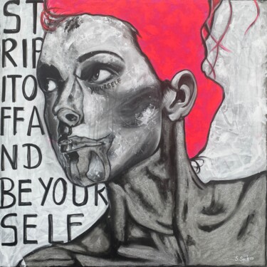 Painting titled "strip it off" by Sabrina Seck, Original Artwork, Acrylic
