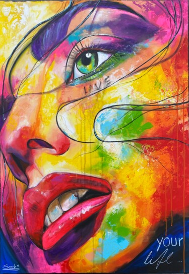 Schilderij getiteld "live your life" door Sabrina Seck, Origineel Kunstwerk, Acryl