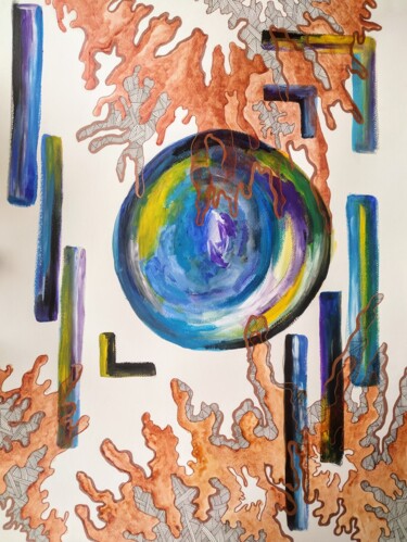 Картина под названием "Shapes and colors :…" - Sabrina Timsit, Подлинное произведение искусства, Акрил