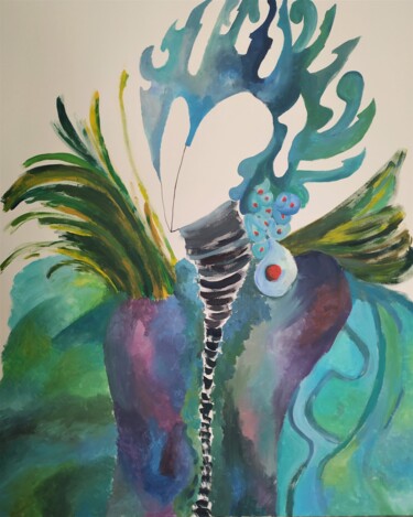 Peinture intitulée "Okeanos" par Sabrina Timsit, Œuvre d'art originale, Acrylique
