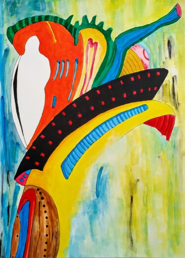 Pittura intitolato "From Space" da Sabrina Timsit, Opera d'arte originale, Acrilico