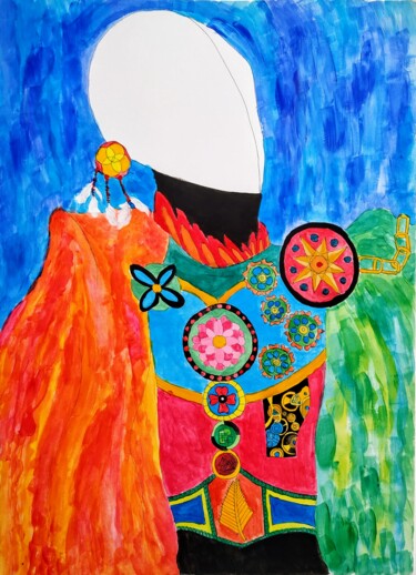 Картина под названием "Mariachi" - Sabrina Timsit, Подлинное произведение искусства, Акрил