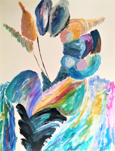 Malerei mit dem Titel "Neptune" von Sabrina Timsit, Original-Kunstwerk, Acryl