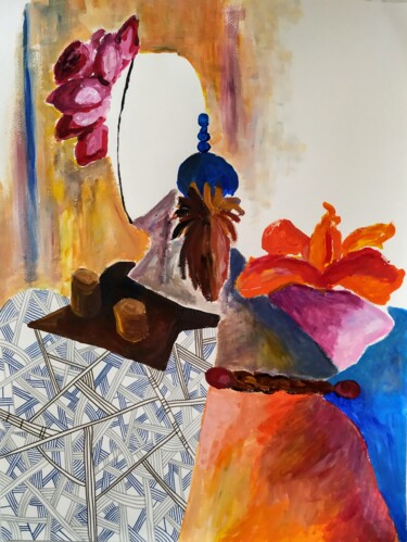 Peinture intitulée "Rose de Séville" par Sabrina Timsit, Œuvre d'art originale, Acrylique
